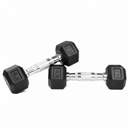 HEX Dumbbell with Chrome Grips 5LBS (Pair) - Click Image to Close